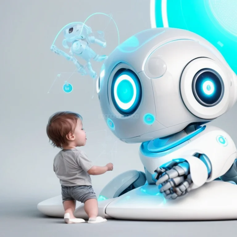 Enfant jouant avec jouet IA connecté